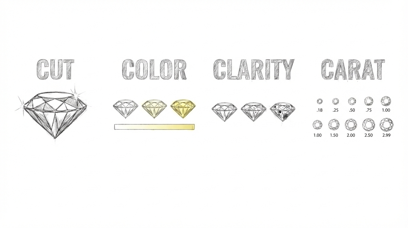 Cut, Color, Clarity, Carat - 4 c's