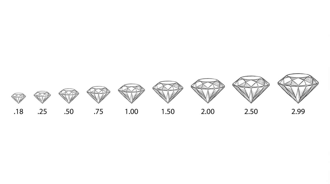 Diamond scale of .18 through to 2.99 carart