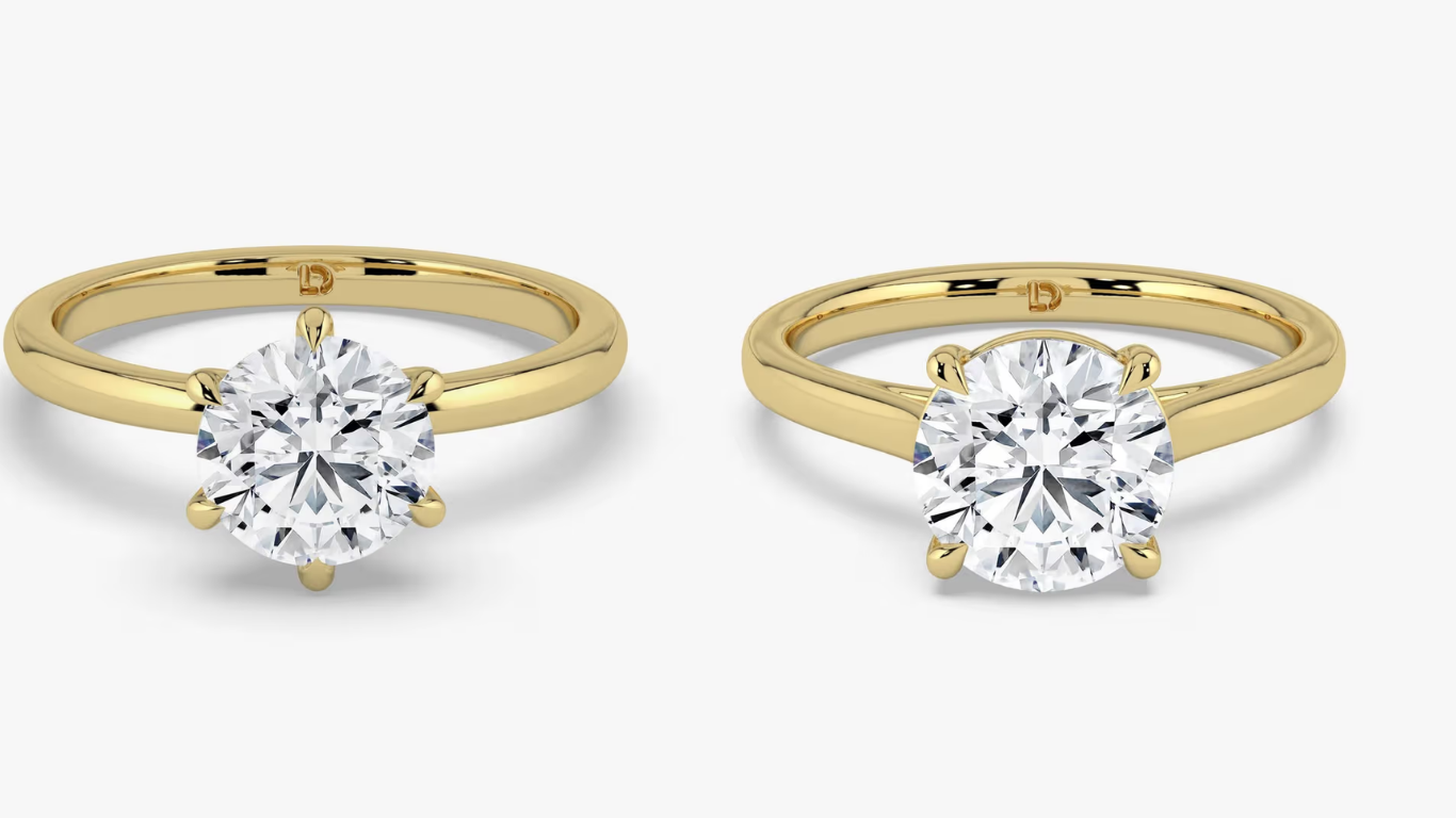 Four vs Six Prong Engagement Ring Setting