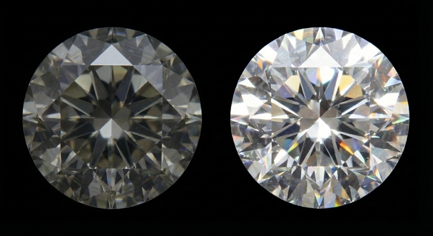 Glassy appearance in moissanite