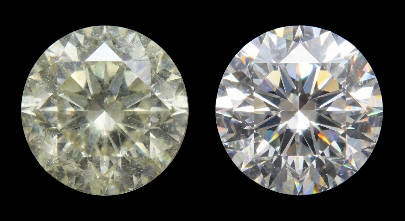 Low quality moissanite vs high quality moissanite