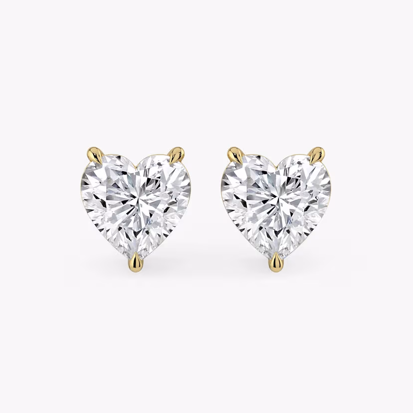 OLIVIA | 5mm heart-shaped moissanite stud earrings