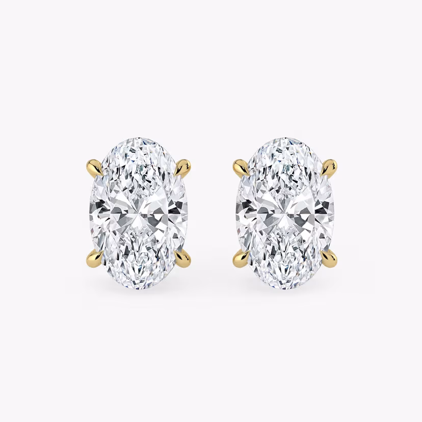 LARA | 4x6mm oval moissanite stud earrings