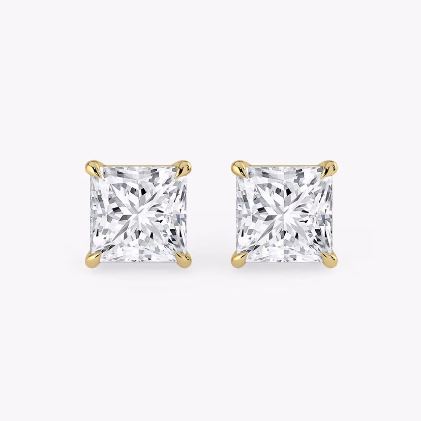 WHITNEY | 4.5mm princess moissanite stud earrings