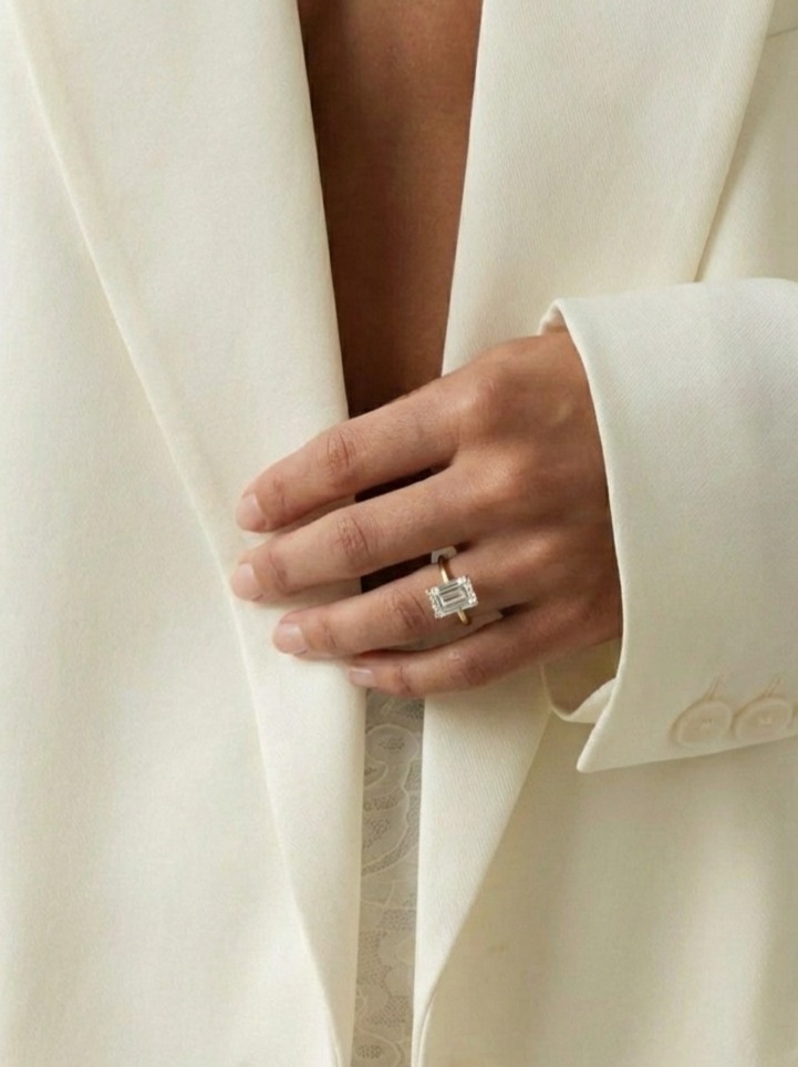 Emerald solitaire by LILY DIA JEWELLERY