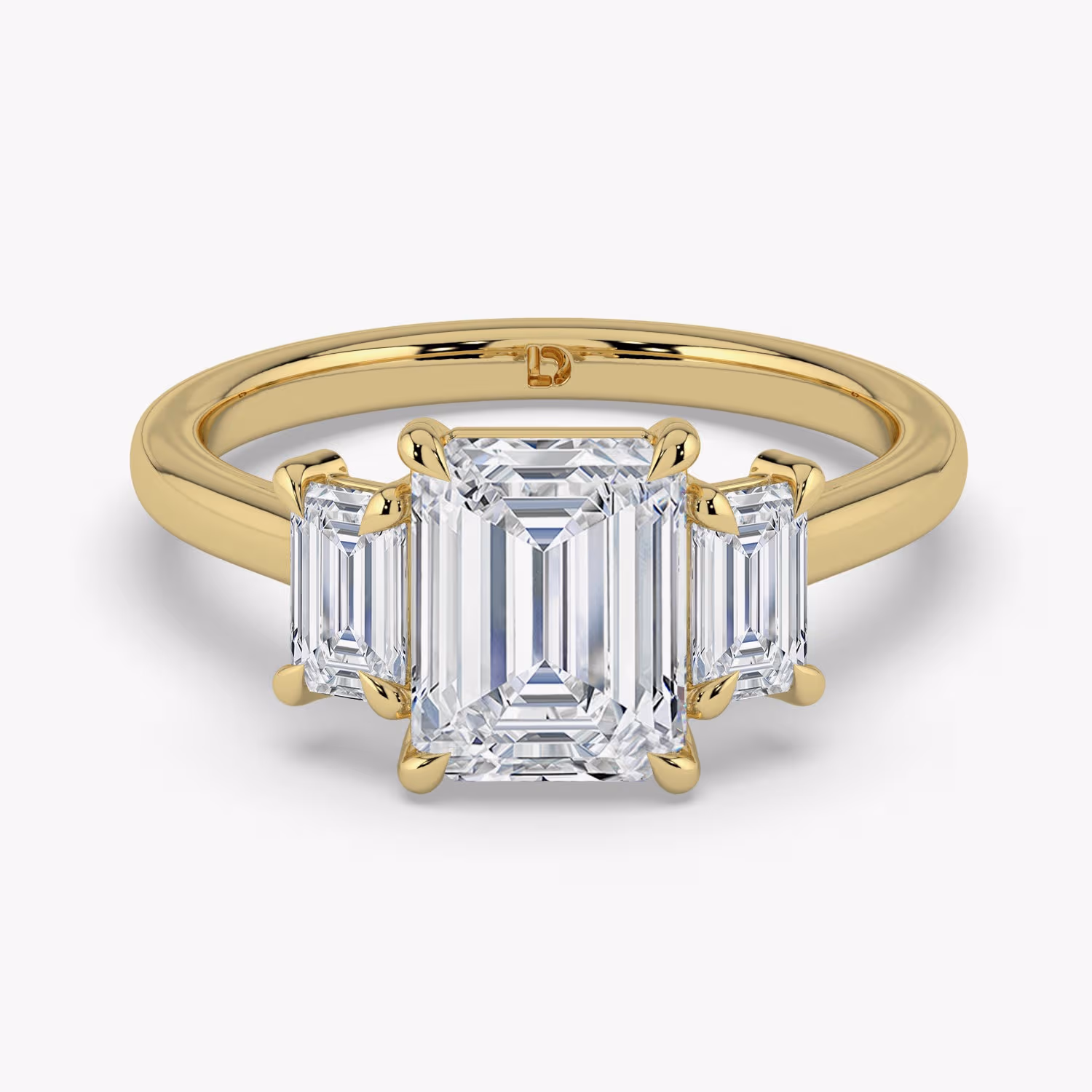 JUNIPER | emerald three stone engagement ring