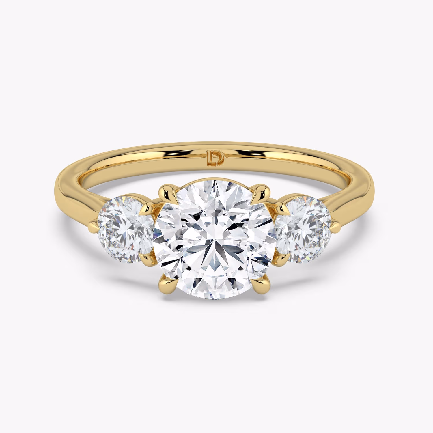 MILAN | round three stone engagement ring